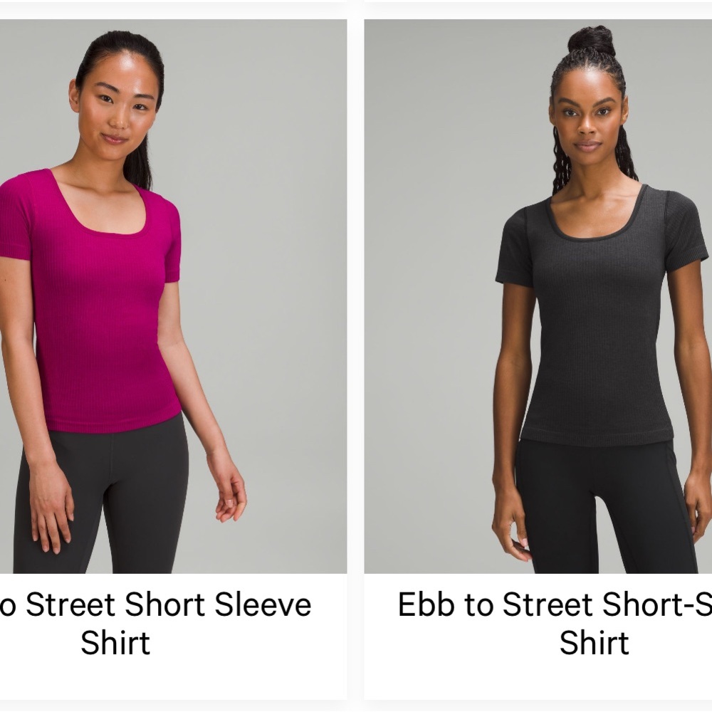 Lululemon Athletica Black and Pink Fitted Short Sleeve Tee